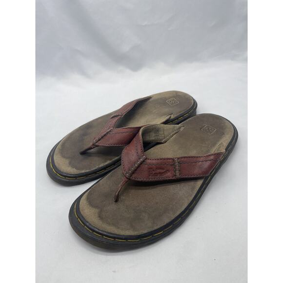 Doc Martens 8883 Maroon Leather Thong Sandals Flip Flops Men’s 7 US - Picture 1 of 10